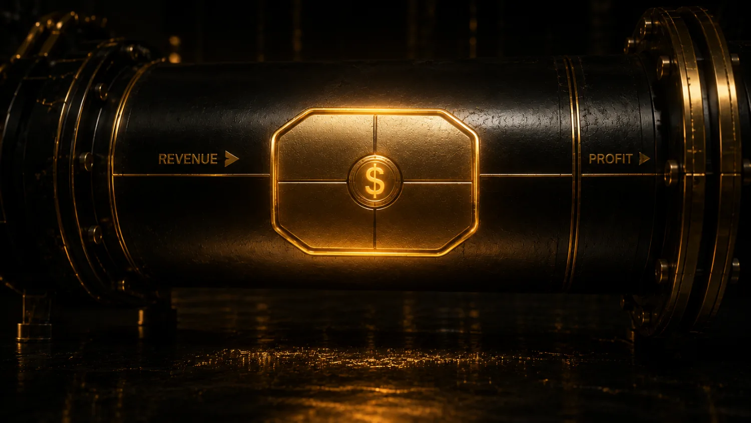 The pipeline sealed with a glowing gold patch
